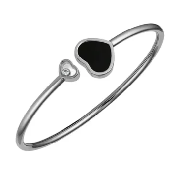 Chopard HAPPY HEARTS BRACELET, ONYX, WHITE GOLD